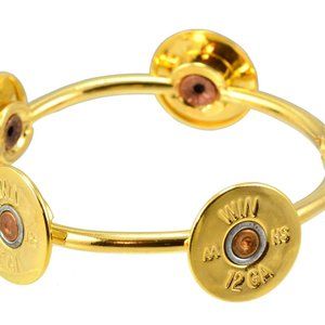Lizzy Js Handmade Round Gold Plated Shotgun Bullet Shell Cuff Bracelet